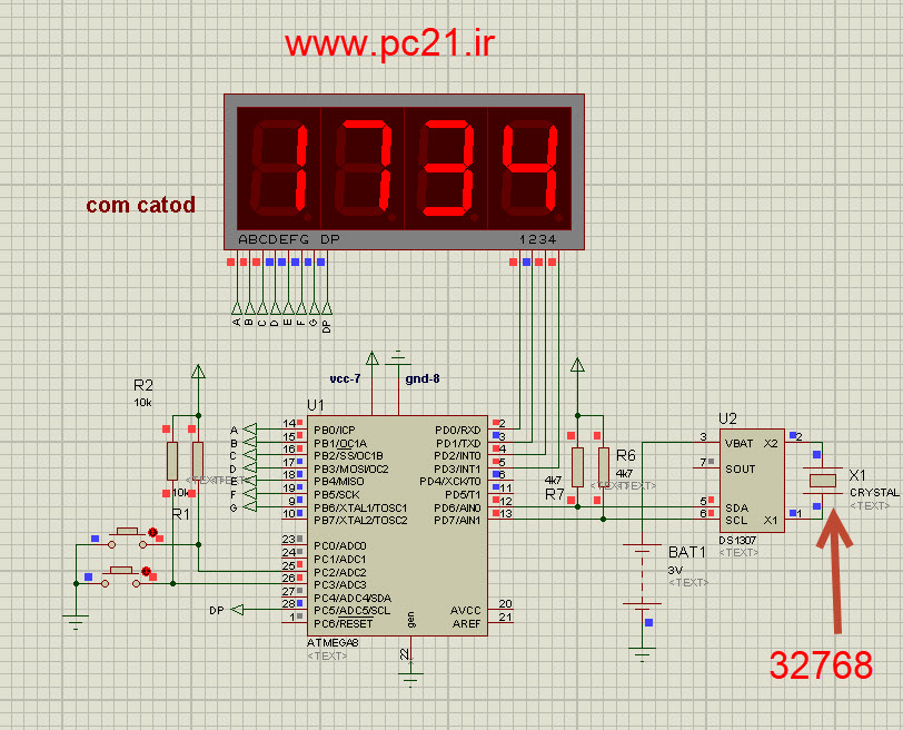 ساعت دیجیتال با atmega8